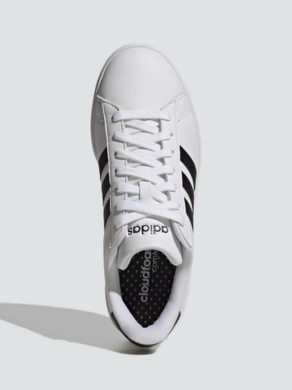 Adidas White Low-Top Sneakers with Black Three-Stripes | Size 8 US - Picture 4 of 12